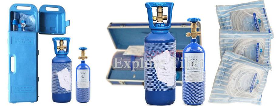 Oxygen tank provided by Explore Tibet